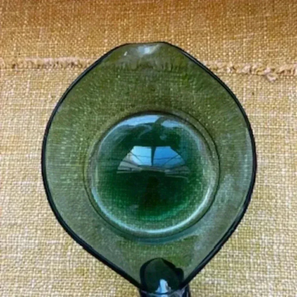 Hand Blown Green Glass Pouring‎ Pan Sauce Pan